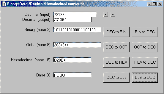 Uniface Tip A Binary Octal Decimal Hexadecimal Converter